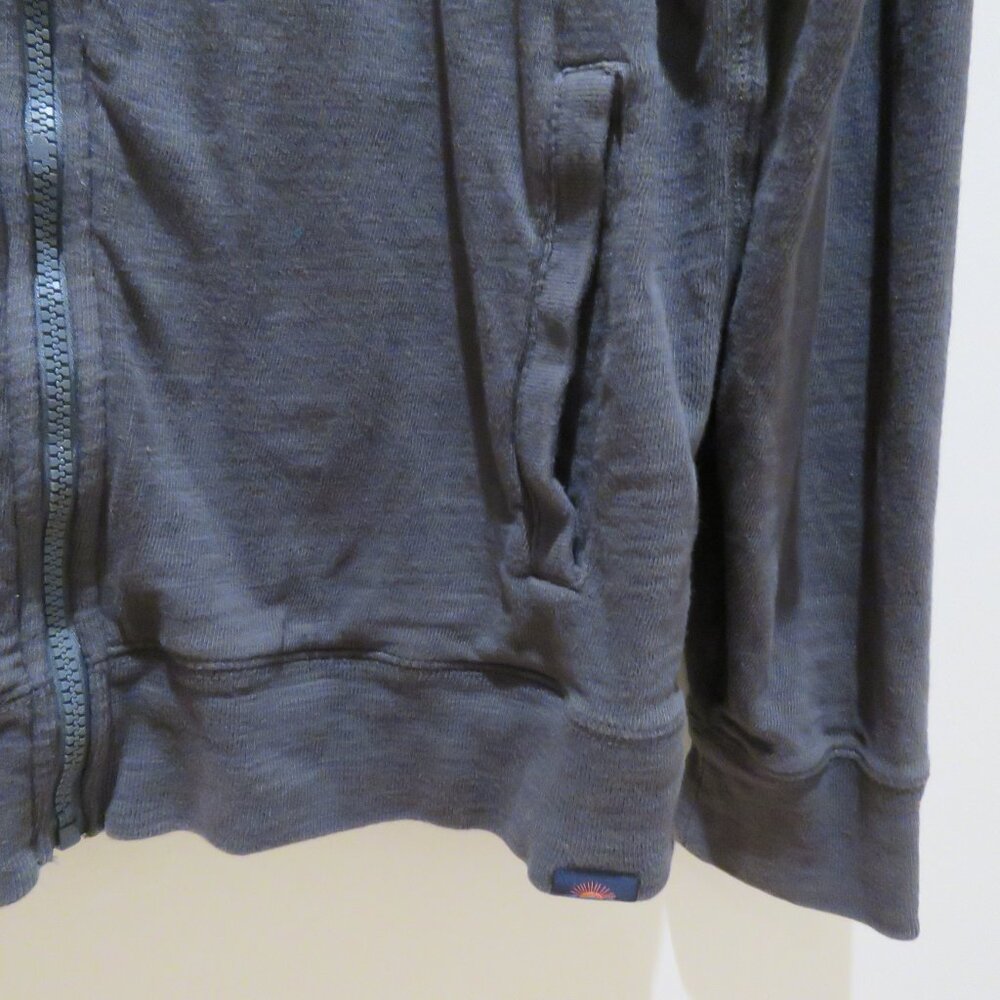 FAHERTY Sunwashed Slub Cotton Zip-Up Hoodie in Gray Casual Normcore Travel M - Picture 11 of 15